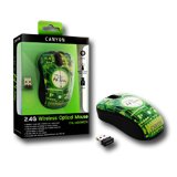 Input Devices - Mouse Box CANYON CNL-MSOW07X Мишка CANYON X-Ray (Безжичен 2.4GHz, Оптичен 1000dpi,3 btn), Черен/Зелен