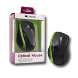 Input Devices - Mouse Box CANYON CNR-MSO01NG Мишка CANYON CNR-MSO01N (Кабел, Оптичен 800dpi,3 btn,USB), Черен/Зелен