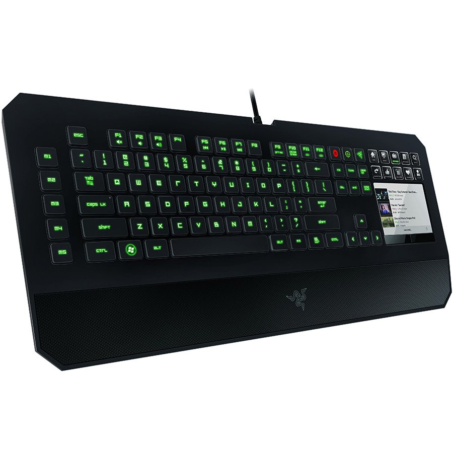 Input Devices - Keyboard Box RAZER RZ03-00790100-R3M1 Gaming Keyboard DeathStalker Ultimate - US 4.05” touch screen able to run widget apps, track pad with gesture support, tri-colour backlit keys
