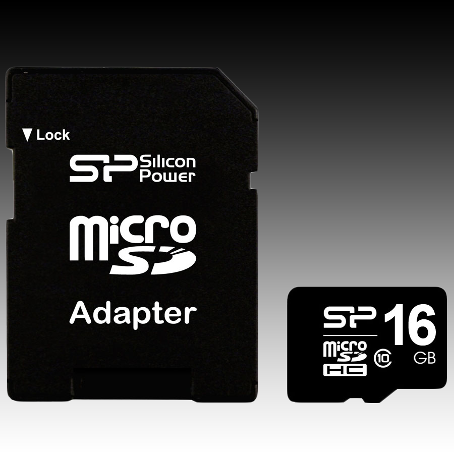 Memory ( flash cards ) SILICON POWER SP016GBSTH010V10-SP SILICON POWER Micro SDHC Card 16GB (Class 10) with SD Adapter