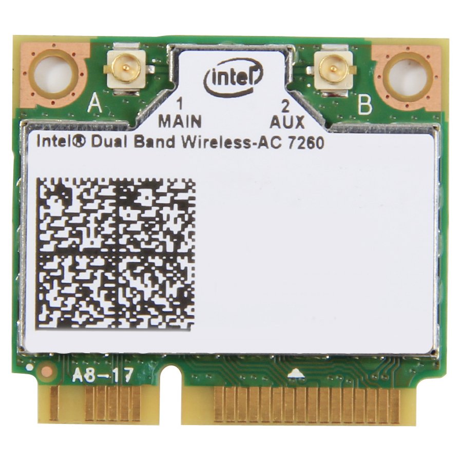 Network Interface Card INTEL 7260.HMWWB.R Мрежова Карта INTEL (Mini PCI-E, Bluetooth/Wi-Fi, 867Mbps, IEEE 802.11a/b/g/n/ac/Bluetooth 4.0)