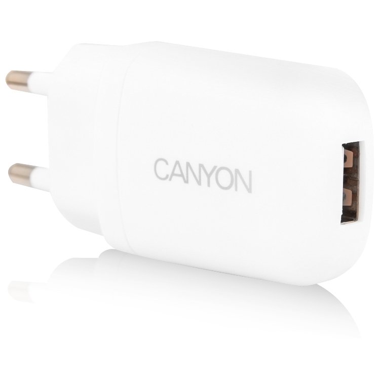 Power Adapter CANYON CNE-CHA11W Single USB Home Carger 1A (Color: White)