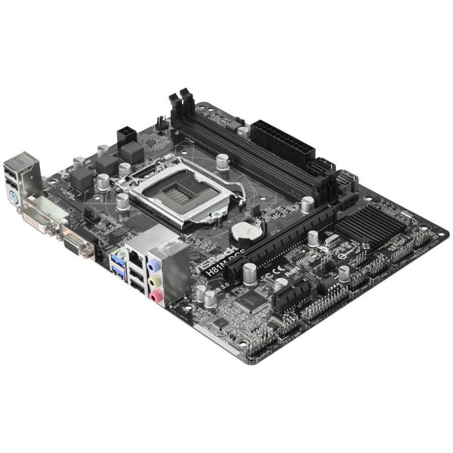 Main Board Desktop ASROCK H81M-DGS_R2.0_3Y ASROCK Main Board Desktop iH81 (S1150, DDR3,USB3.0,SATA III,LAN,5.1ch, DVI,USB3.0,SATA II) mATX Retail