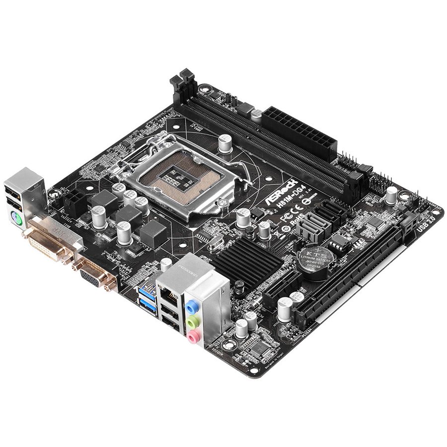 Main Board Desktop ASROCK H81M-DG4_3Y ASROCK Main Board Desktop iH81 (S1150, DDR3,USB3.0,SATA III,LAN,5.1ch, DVI,USB3.0,SATA II) mATX Retail