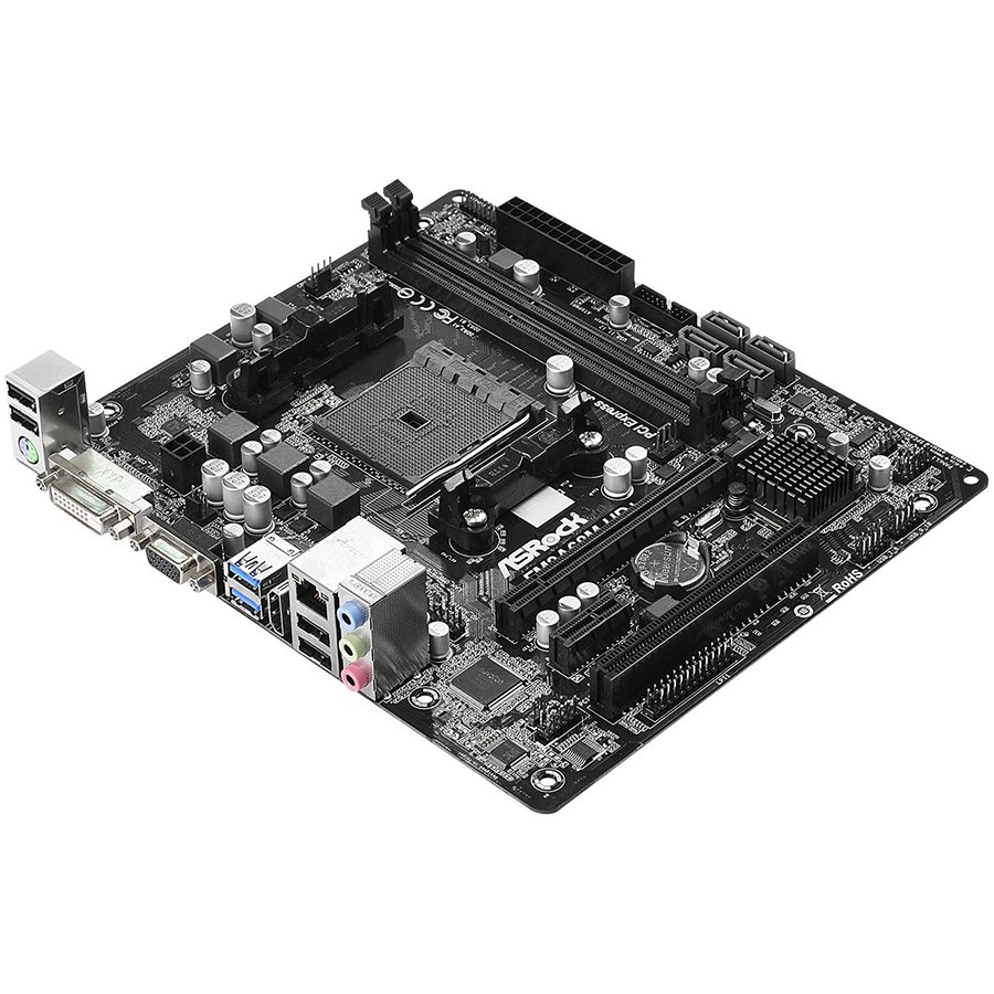 Main Board Desktop ASROCK FM2A68M_HD_PLUS ASROCK Main Board Desktop AMD A68H (sFM2,2xDDR3,PCI E 3.0x16; PCI E 2.01x1; PCI 6ch,SATA III,GLAN,USB 3.0, DVI, HDMI) mATX Box