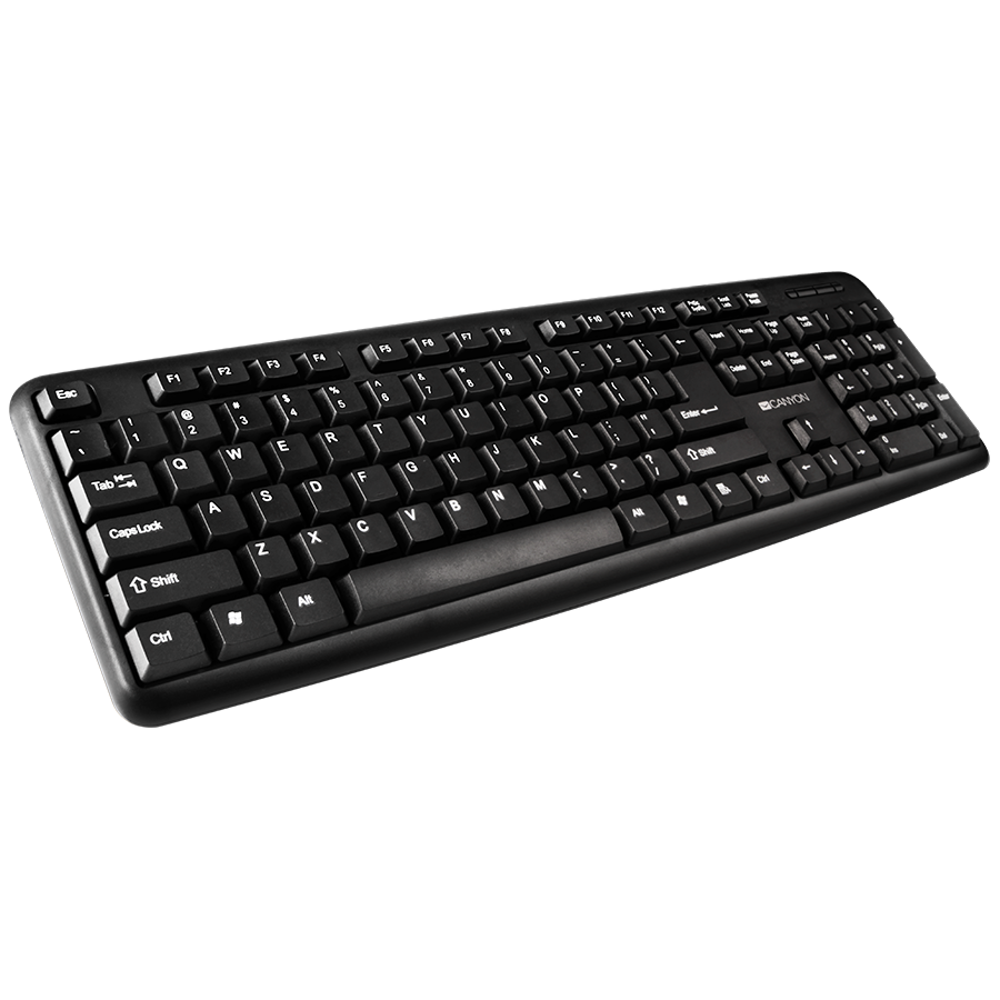 Input Devices - Keyboard Box CANYON CNE-CKEY01-BG CANYON Keyboard CNE-CKEY01 (Wired USB, 104 keys, Black), Bulgarian