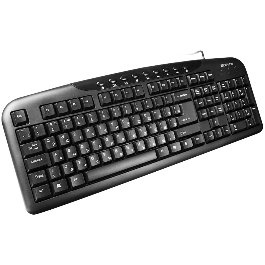Input Devices - Keyboard Box CANYON CNE-CKEY2-BG CANYON Keyboard CNE-CKEY2 (Wired USB, Slim, 116 keys with Multimedia functions, Black), Bulgarian
