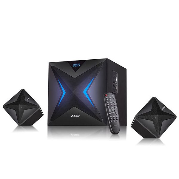 Multimedia - Speaker FENDA F550X Multimedia Bluetooth Speakers F&D F550X (2.1 Channel Surround, 56W, 130Hz-20KHz, Subwoofer: 30Hz-110Hz, Bluetooth 4.0, NFC, USB/SD card reader, FM, digital, LED display, Wooden, Black