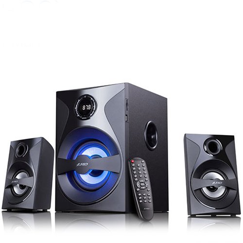 Multimedia - Speaker FENDA F380X Multimedia Bluetooth Speakers F&D F380X (2.1 Channel Surround, 54W, 110Hz-20KHz, Subwoofer: 30-118Hz, Bluetooth 4.0, NFC, USB/SD card reader, FM digital, LED display, Remote control, Wooden, Black