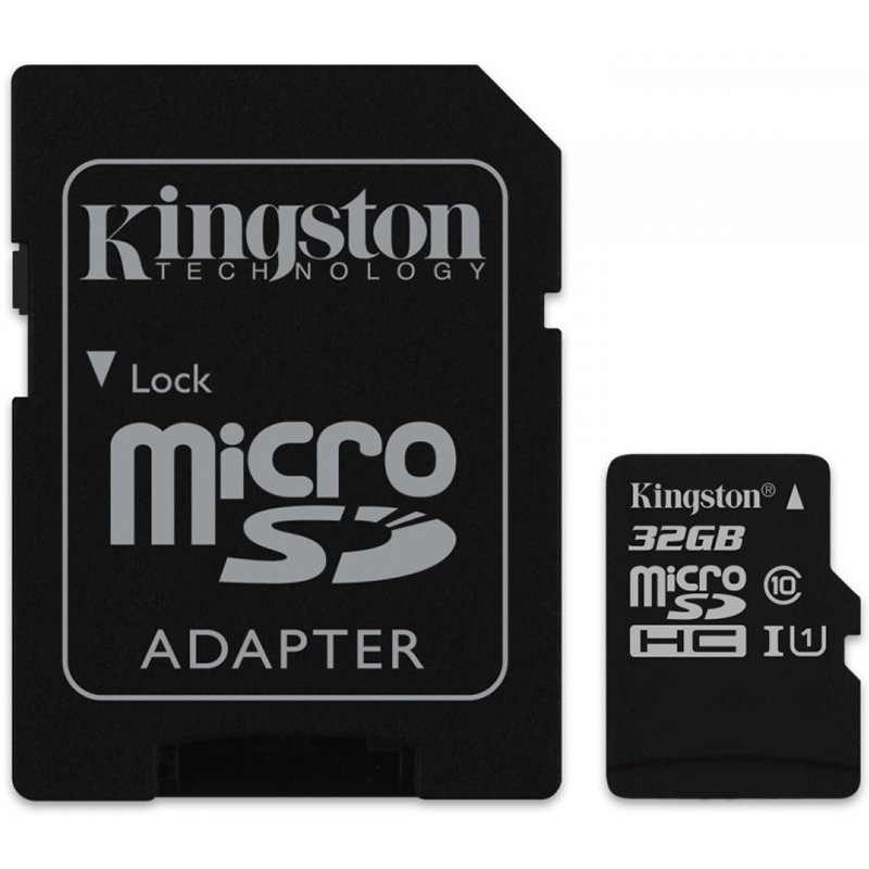 Memory ( flash cards ) KINGSTON SDC10G2/32GB Kingston 32GB microSDHC Class 10 UHS-I 45MB/s Read Card + SD Adapter, EAN: '740617246063