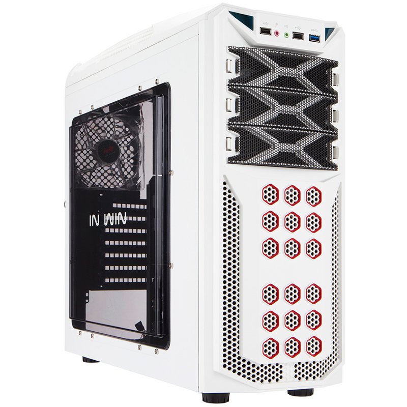 PC Chassis IN WIN GT1.WHITE Chassis In Win GT1 Mid Tower ATX SECC Steel, EX 5.25"x3, 3.5”/2.5”x6(EZ-Swap x4),2.5”x2,Fan Speed Controller 3.5”/2.5” SATA HDD EZ-Swap x1,USB 3.0x1,USB 2.0x2,HD Audio,PCI-E Slot x7,up to 120mm Fan x8, White