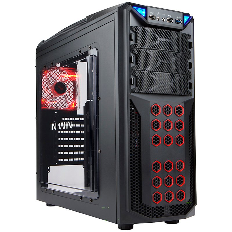 PC Chassis IN WIN GT1.BLACK Chassis In Win GT1 Mid Tower ATX SECC Steel, EX 5.25"x3, 3.5"/2.5"x6(EZ-Swap x4),2.5"x2,Fan Speed Controller 3.5"/2.5" SATA HDD EZ-Swap x1,USB 3.0x1,USB 2.0x2,HD Audio,PCI-E Slot x7,up to 120mm Fan x8,Black