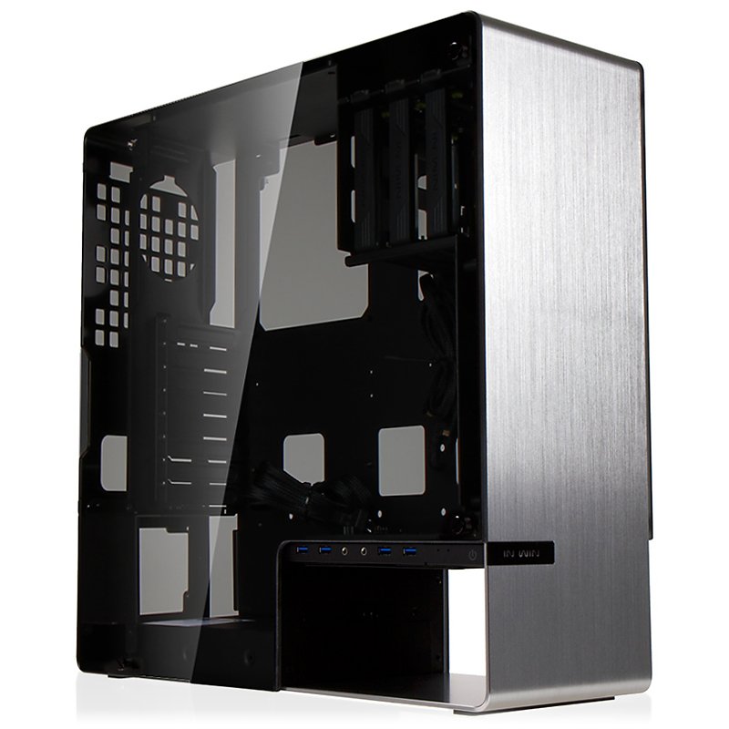 PC Chassis IN WIN 904.PLUS.SILVER Chassis In Win 904 Plus Mid Tower ATX 2mm/4mm Aluminum Tempered Glass,EX 5.25" x1, 3.5"/2.5"(D EZ-Swap) x3, 2.5" x2,USB 3.0x4,HD Audio,90mm Fan x1,140mm Fan x1, Water-Cooling Hole Ready, Silver