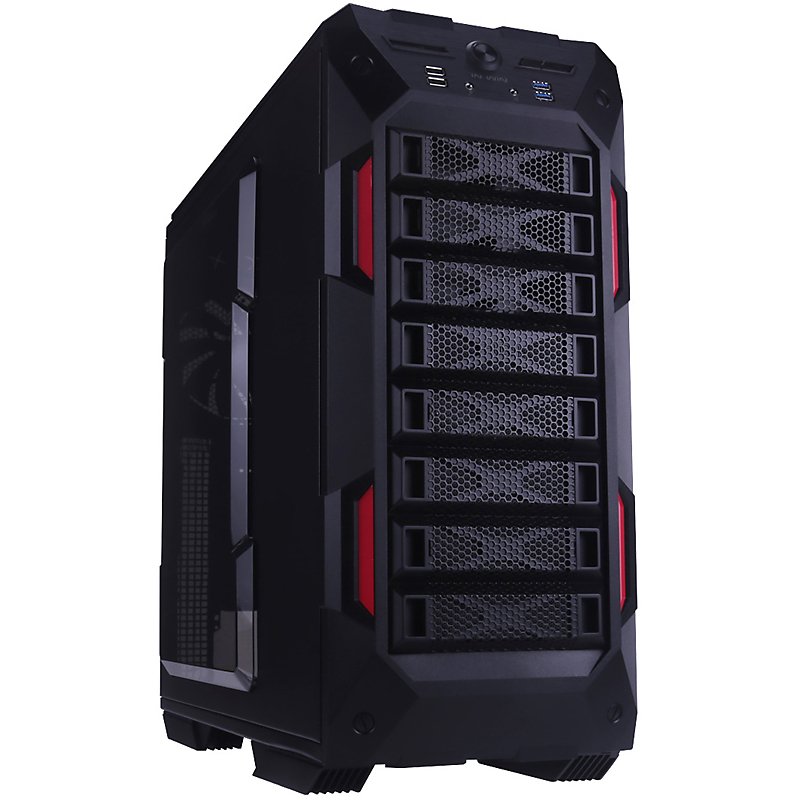 PC Chassis IN WIN GRONE.BLACK.RED Chassis In Win GR One Full Tower E-ATX(12"x13") 0.8mm SECC Steel,3.5"x8 or 2.5"x8,3.5"/2.5" SATA HDD EZ-Swap x1, USB 3.0x2,USB 2.0x2,HD/AC'97 Audio,Fan Speed Controller, Supports up to Total 120mm or 140mm Fan x 10, Wate