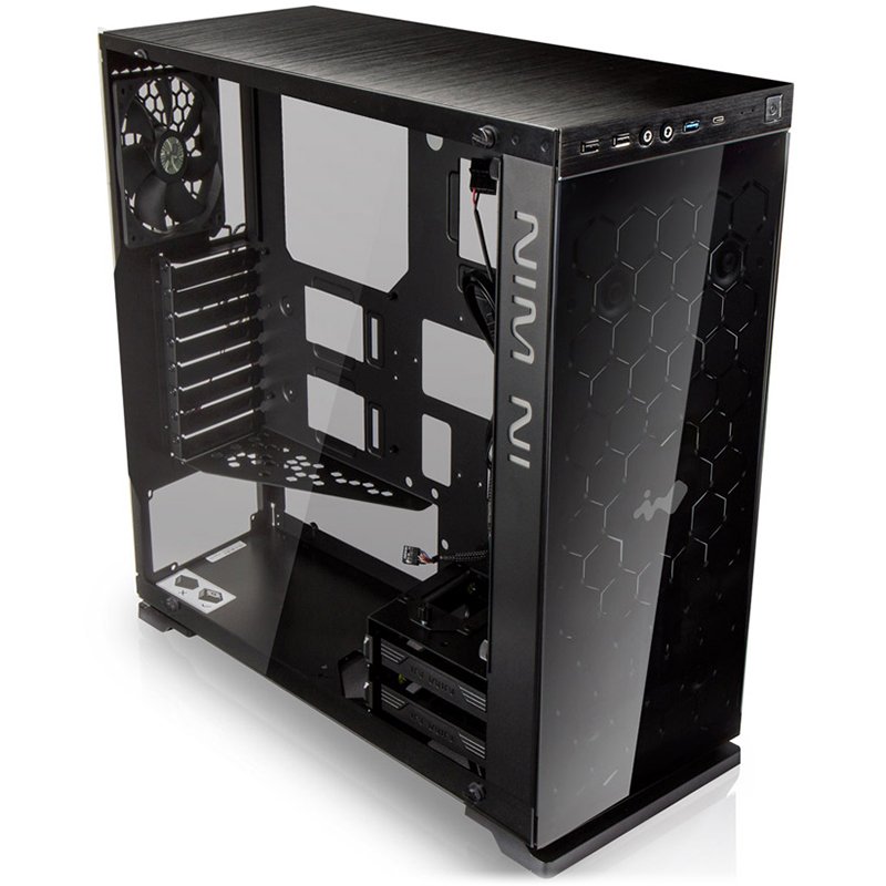 PC Chassis IN WIN 805C.BLACK Chassis In Win 805C Mid Tower ATX Aluminum 3mm Tempered Glass, 3.5"/2.5" x2 2.5" x4, USB 3.1(TYPE-C) x1, 3.0 x 1,2.0 x2, HD Audio,120/140mm Fan x2, 120mm Fan x1(Included), 120mm Fan x2, Water-Cooling Ready,Black