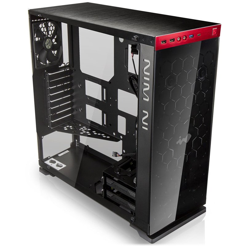 PC Chassis IN WIN 805C.RED Chassis In Win 805C Mid Tower ATX Aluminum 3mm Tempered Glass, 3.5"/2.5" x2 2.5" x4, USB 3.1(TYPE-C) x1, 3.0 x 1,2.0 x2, HD Audio,120/140mm Fan x2, 120mm Fan x1(Included), 120mm Fan x2, Water-Cooling Ready,Red