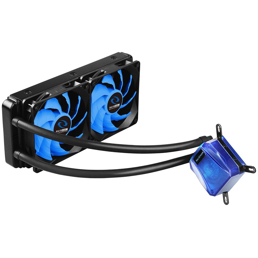 Cooling System RAIDMAX COBRA_240 Raidmax Cobra Series 240, Compatible with Intel (LGA1150/1155/1156, 1366, 2011/ 2011-3) and AMD (AM2/AM3, FM1/FM2), 280mm radiator and dual SP120, 500~1800 RPM, < 21.2dBA (Max.), Ceramic Bearing, Aluminum