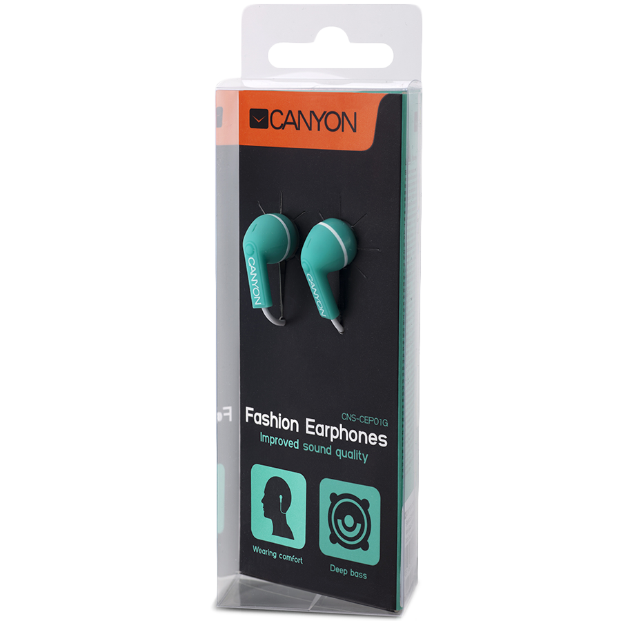 Multimedia - Headset CANYON CNS-CEP01G Green Canyon fashion earphones