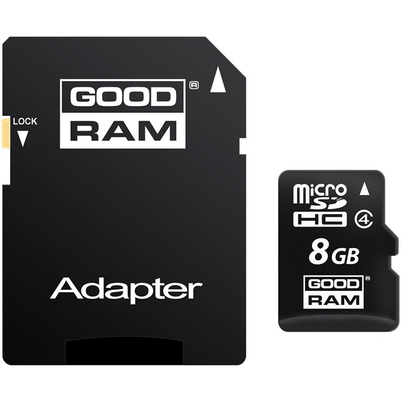 Memory ( flash cards ) GOODRAM M40A-0080R11 GOODRAM 8GB MICRO CARD class 4 + adapter
