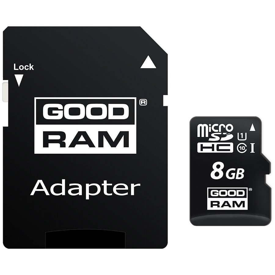 Memory ( flash cards ) GOODRAM M1AA-0080R11 GOODRAM 8GB MICRO CARD class 10 UHS I + adapter