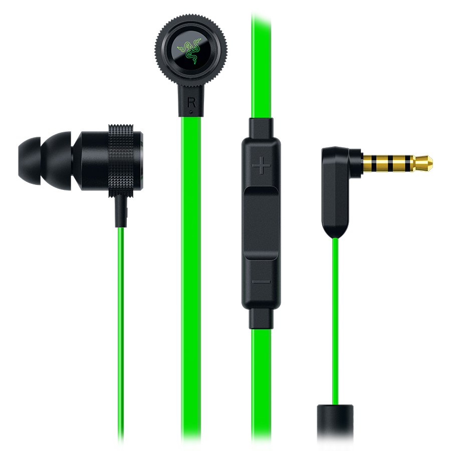 Multimedia - Headset RAZER RZ04-01730100-R3G1 Hammerhead Pro V2 Analog Gaming & Music In-Ear Headphones + mic,In-line microphone with 3 Quick Action Control buttons for iOS and Android devices , flat-style cables,10 mm extra-large dynamic drivers,