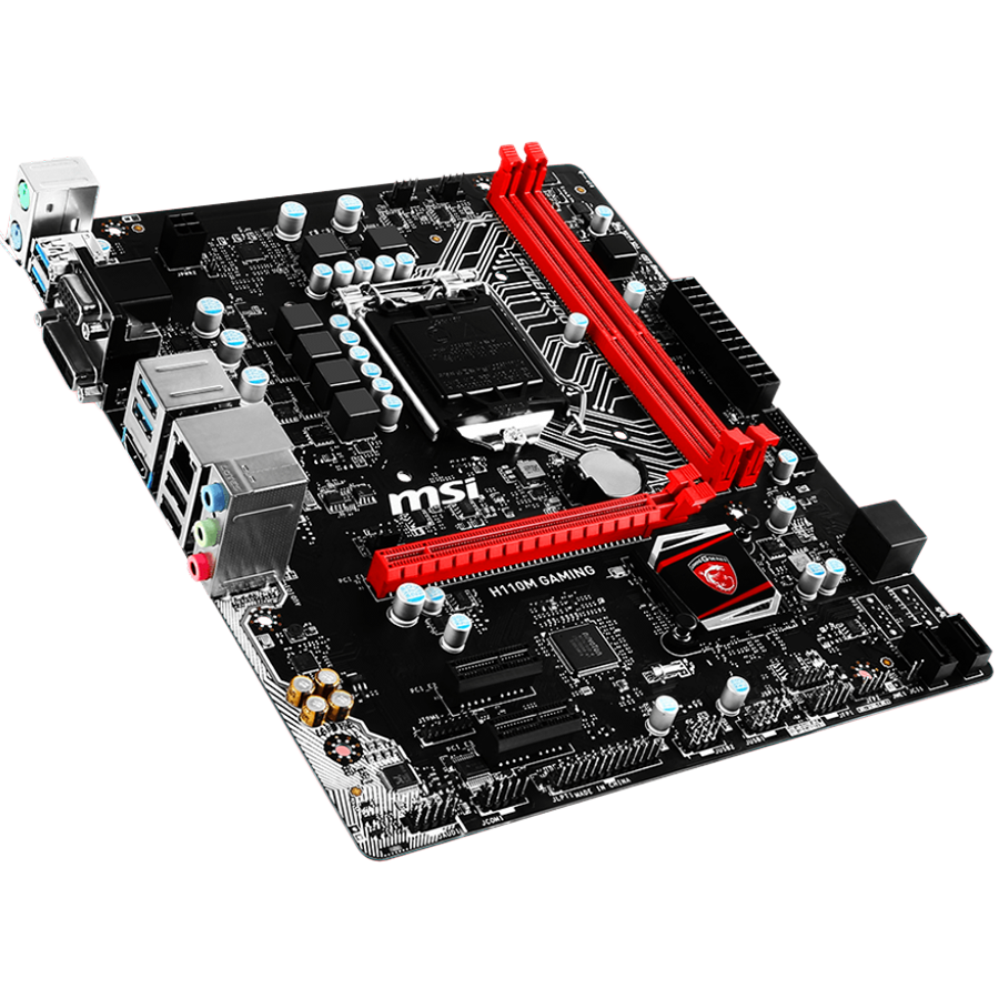 Main Board Desktop MSI H110M_GAMING MSI Main Board Desktop H110 (S1151, DDR4, USB3.1, USB2.0, SATA III, HDMI, VGA, DVI, Audio, LAN) mATX Retail