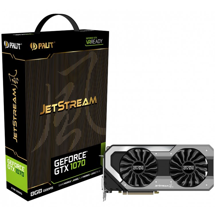 Video Card PALIT 4710636269080 PALIT Video Card GeForce GTX 1070 nVidia, JetStream 8GB GDDR5, 256bit, Dual DVI, HDMI, DP part# NE51070015P2J
