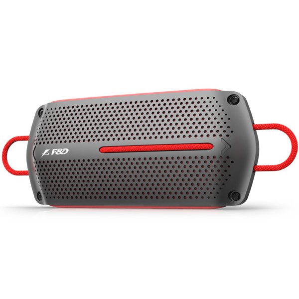 Multimedia - Speaker FENDA W12 Multimedia Bluetooth Speakers F&D W12 - Power output 4W+4W, 1.75" inch driver, Bluetooth 4.0, 360 degree sound field, micro SD card, 3.5mm Aux input, Li-ion battery 1500mA, Anti-water design, Red/Grey