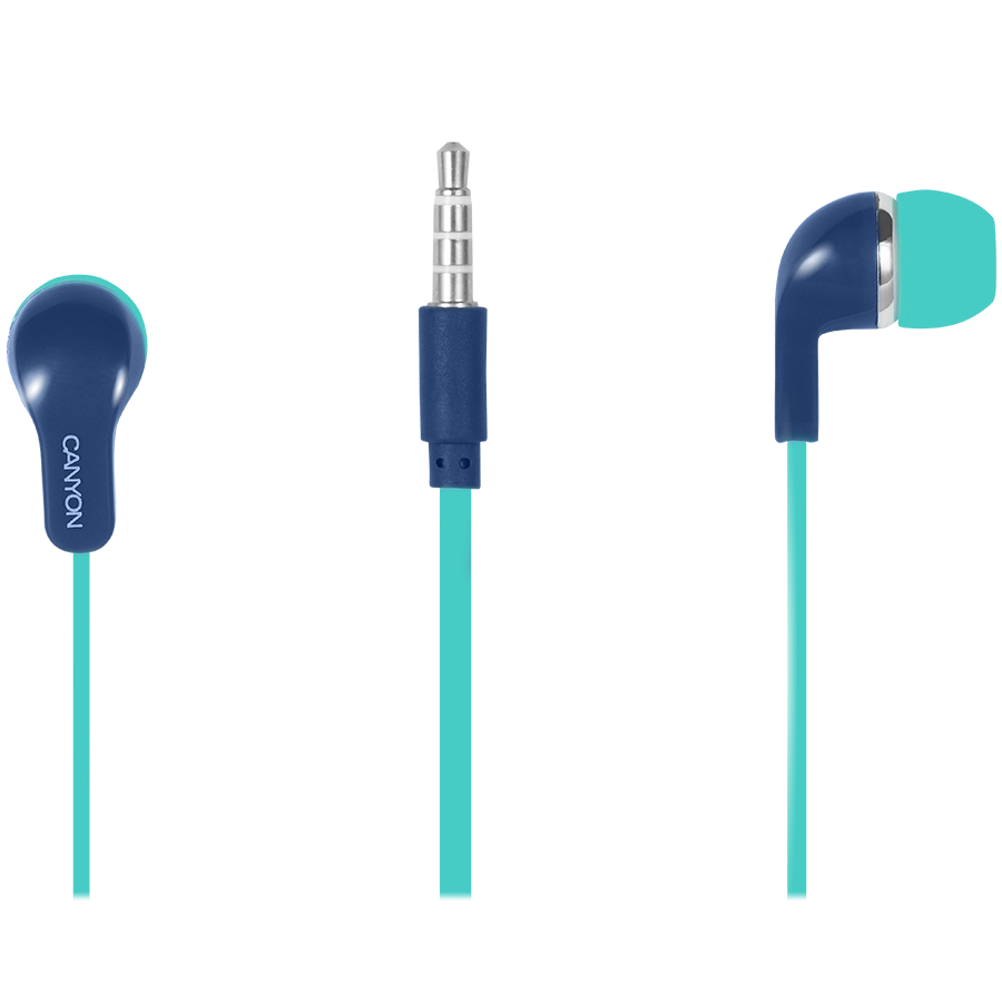 Multimedia - Headset CANYON CNS-CEPM02GBL Stereo Earphones with inline microphone, Green+Blue