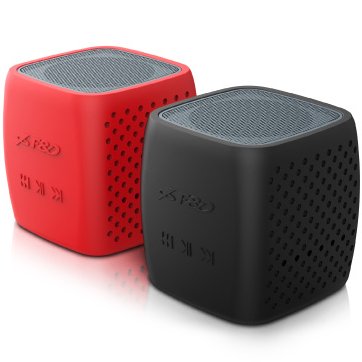 Multimedia - Speaker FENDA W4 Multimedia Bluetooth Speakers F&D W4 - Power output 3W, 1.5" inch driver and passive radiator, Bluetooth 4.0, 360 degree sound field, changable colorful cover, (micro SD card, 3.5mm Aux input, Li-ion battery 1000mA, Red/Black