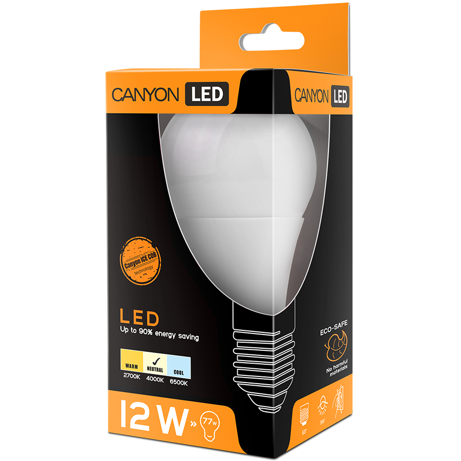 LED Lighting CANYON AE27FR12W230VN CANYON AE27FR12W230VN LED lamp, A60 shape, E27, 12W, 220-240V, 300°, 1103 lm, 4000K, Ra>80, 50000 h