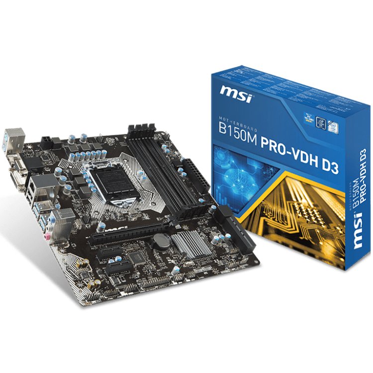 Main Board Desktop MSI B250M_PRO-VDH MSI Main Board Desktop B250 (S1151,4xDDR4,1xPCI-Ex16,2xPCI-Ex1, USB3.0,SATA III,DVI,HDMI,GLAN) mATX Retail
