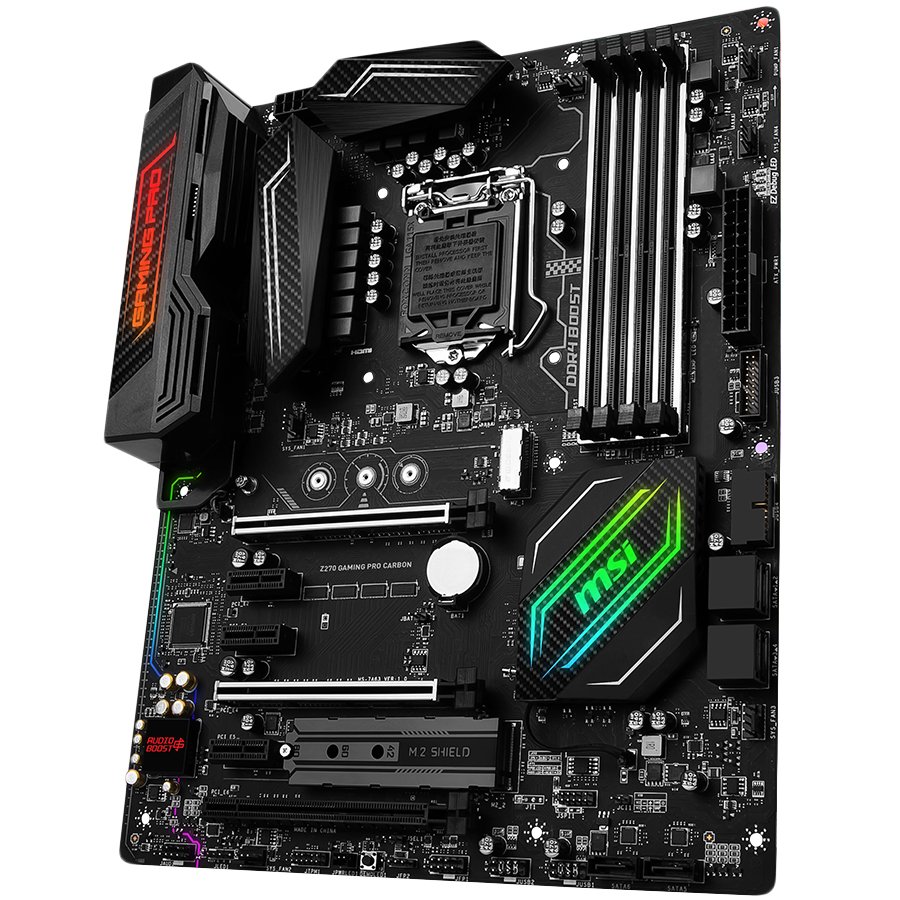 Main Board Desktop MSI Z270_GAMING_PRO_CARBON MSI Main Board Desktop Z270 (S1151,4xDDR4,3xPCI-Ex16,3xPCI-Ex1, USB3.0,USB2.0,SATA III,Raid,M2,DVI,HDMI,GLAN) ATX Retail