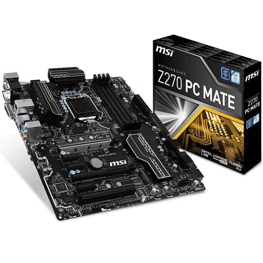 Main Board Desktop MSI Z270_PC_MATE MSI Main Board Desktop Z270 (S1151,4xDDR4,2xPCI-Ex16,3xPCI-Ex1,1xPCI, 2x M.2, USB3.1,USB2.0,SATA III,HDMI,DVI,VGA,GLAN) ATX