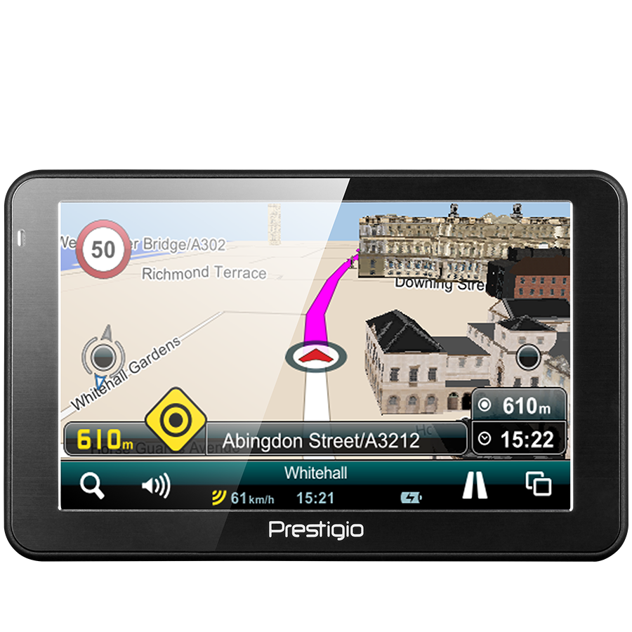 GPS Navigator PRESTIGIO PGPS5068EU04GBMO Prestigio GeoVision 5068 (5.0", TFT, 800х480, Win CE 6.0, CPU MSTAR 2531A 800 MHz, 128 MB RAM, 4 GB internal, FM, 950 mAh, Dark Grey, Plastic, Mireo navigation software, preinstalled maps)