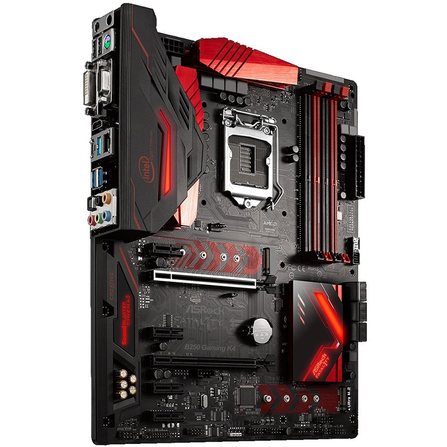 Main Board Desktop ASROCK B250_GAMING_K4 ASROCK Main Board Desktop B250 (S1151, 4xDDR4,2xPCI E x16,4xPCI Ex1, SATA III ,GLAN,VGA,DVI,HDMI, USB3.0) ATX retail
