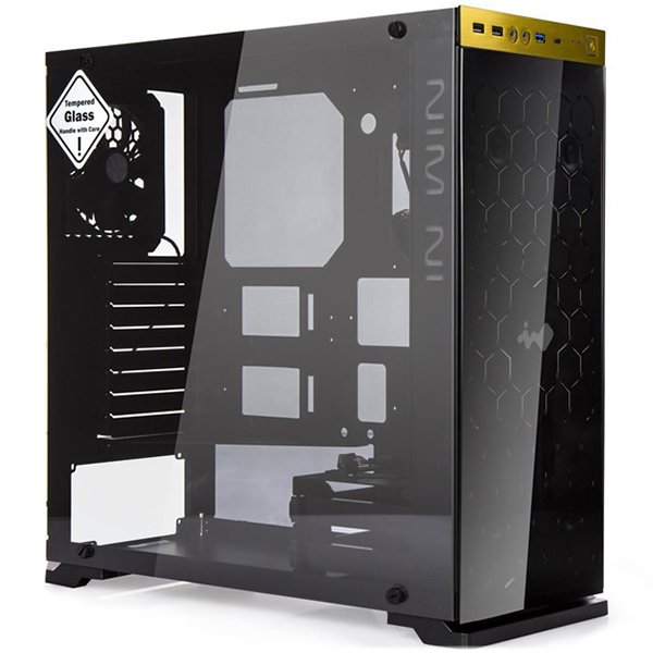 PC Chassis IN WIN 805C.GOLD Chassis In Win 805C Mid Tower ATX Aluminum 3mm Tempered Glass, 3.5"/2.5" x2 2.5" x4, USB 3.1(TYPE-C) x1, 3.0 x 1,2.0 x2, HD Audio,120/140mm Fan x2, 120mm Fan x1(Included), 120mm Fan x2, Water-Cooling Ready,Gold