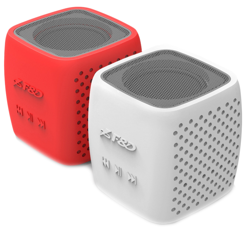 Multimedia - Speaker FENDA W4_WR Multimedia Bluetooth Speakers F&D W4 - Power output 3W, 1.5" inch driver and passive radiator, Bluetooth 4.0, 360 degree sound field, changable colorful cover, (micro SD card, 3.5mm Aux input, Li-ion battery 1000mA, Red/Wh