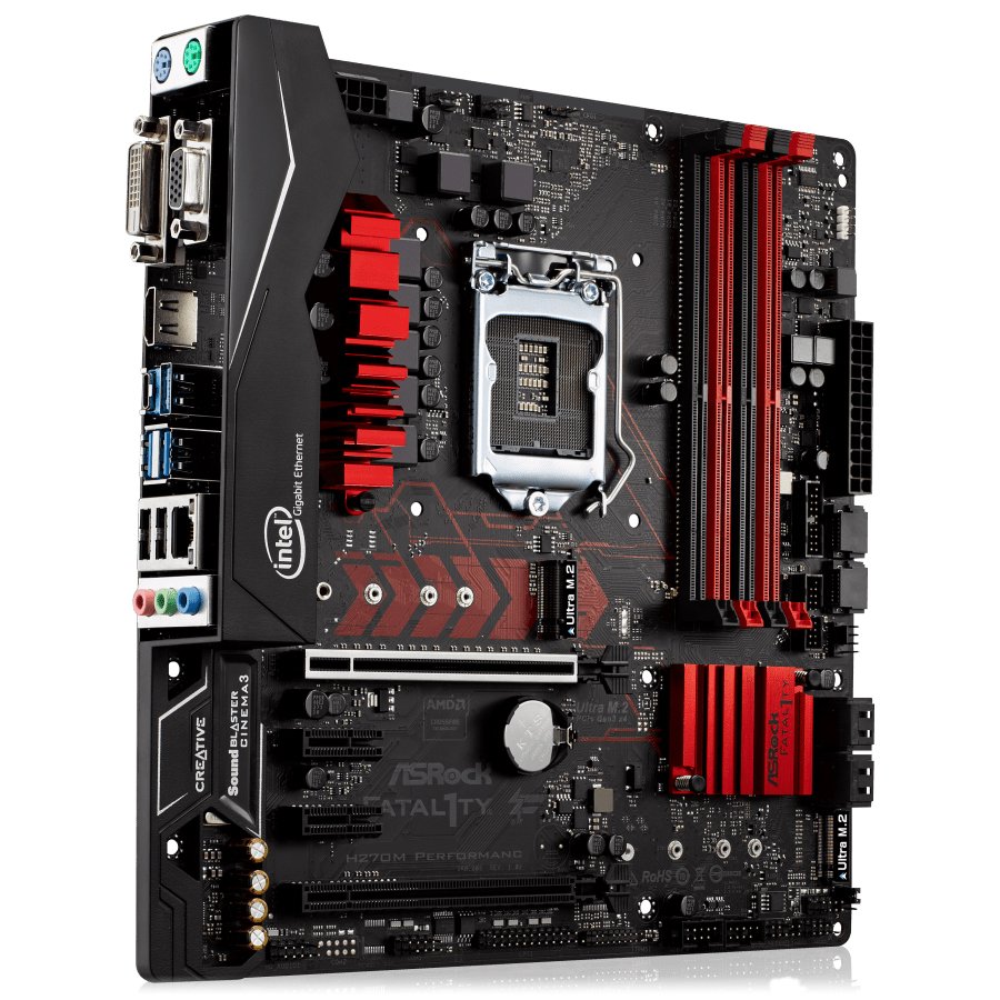 Main Board Desktop ASROCK H270M_PERFORMANCE_3Y ASROCK Main Board Desktop H270 (S1151, 4xDDR4,2xPCI E x16,2xPCI Ex1 , 6xSATA III ,GLAN,VGA,DVI,HDMI, USB3.1,USB3.0) mATX retail