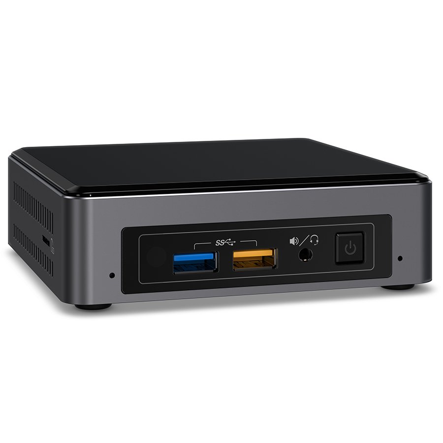 PC Barebone INTEL BOXNUC7I5BNK Intel NUC 7th Gen, Core i5-7260U DC 2.20GHz 3.4GHz Turbo, 2x DDR4 1.2V SODIMM (max 32GB), NVMe/SATA M.2 SSD, Iris Plus Graphics 640, Dual Mic, 7.1 Audio via HDMI/DP+Combo Jack+Dual Microphone on FP, 4xUSB 3.0, 1xLAN GbE, IR,