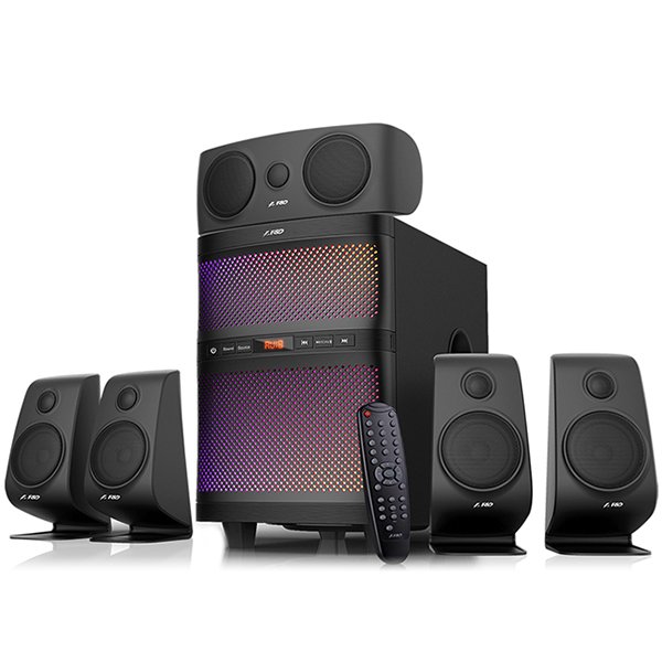 Multimedia - Speaker FENDA F5060X Multimedia Bluetooth Speakers F5060X Bluetooth 4.0, (5.1 Channel Surround, 5Wx5+60W (RMS), 160Hz~20KHz, Subwoofer: 25Hz~85Hz, USB/SD card reader, FM, remote control, Wooden, Black)