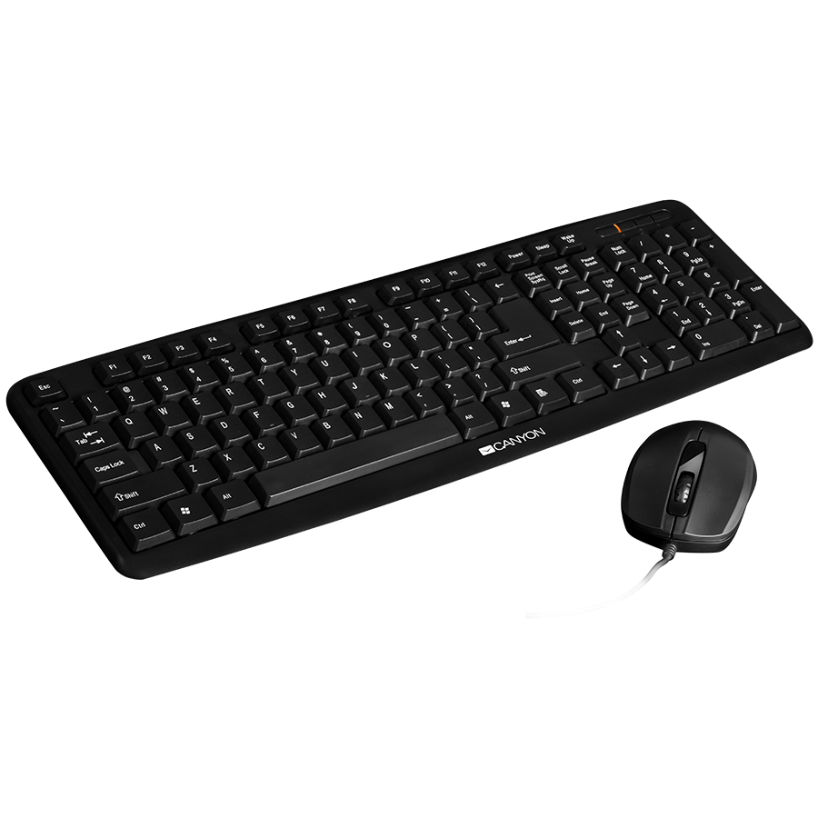 Input Devices - Keyboard Box CANYON CNE-CSET1-BG USB standard KB, water resistant BG layout bundle with optical 3D wired mice 1000DPI black