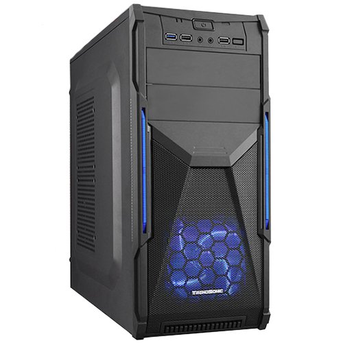 PC Chassis TRENDSONIC CONQUEROR-CON02A-BK/BLACK_BLUE/550W Chassis CON02A-C/USB3.0, ATX/ MICRO ATX, 7 slots, 2 X 5.25", 2 X 3.5" H.D., 2 X 2.5" SSD, 3XUSB2.0+AV+1XUSB3.0 / 2 x AUDIO /, PSU 550W 12 sm, 20+4pin, 2 x IDE, 3 x SATA, 405*175*405mm, Black/Blue