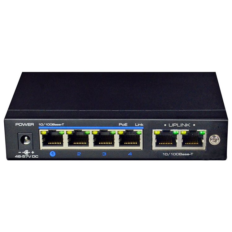 Various Accessories DAHUA ELECTRONIC UTP3-SW04TP60 4-port PoE Switch 10/100, 1 Uplink port, CCTV standard - 10Mbps (up to 250 m), MDI/MDIX, 26W per port.