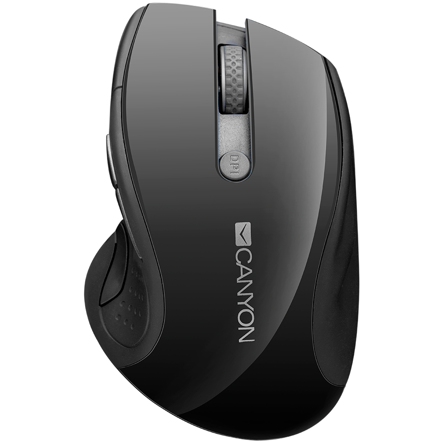 Input Devices - Mouse Box CANYON CNS-CMSW01B 2.4Ghz wireless mouse, optical tracking - blue LED, 6 buttons, DPI 1000/1200/1600, Black pearl glossy