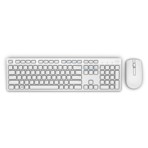 Input Devices - Keyboard Box DELL 580-ADGF-14 Dell Wireless Keyboard and Mouse-KM636 - US International (QWERTY) - White