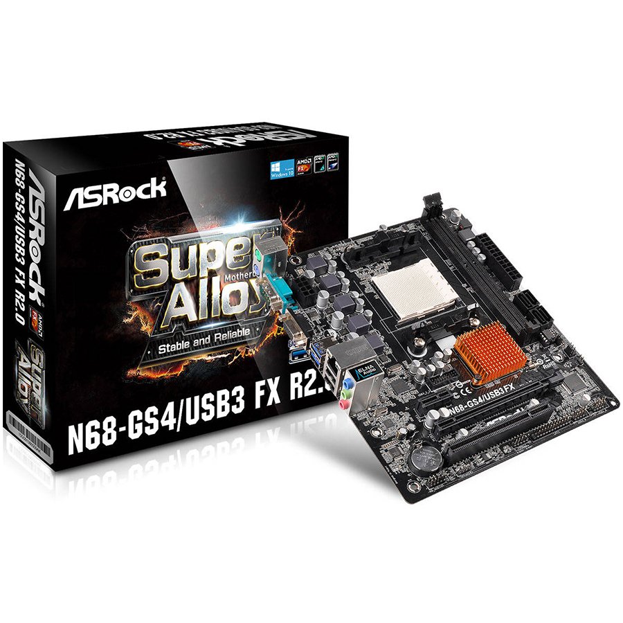 Main Board Desktop ASROCK N68-GS4/USB3_FX_R2.0 ASROCK Main Board Desktop nForce 630a (SAM3+AM3,DDR3,VGA, SATA II,VGA,PCI_Ex16, PCI_Ex1, 1xPCI ,USB3.0,GLAN,COM) mATX Retail