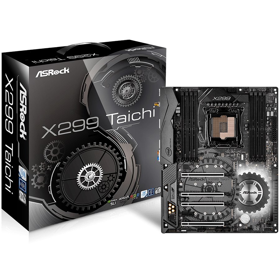 Main Board Desktop ASROCK X299_TAICHI_3Y ASROCK Main Board Desktop iX299 (S2066, 8xDDR4, 4xPCIE3.0,1xPCIx1, SATA III, Raid,GLAN,USB3.0) ATX retail
