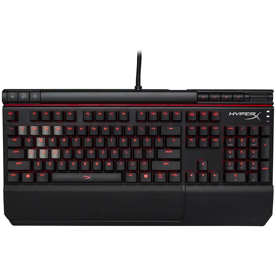 Input Devices - Keyboard KINGSTON HX-KB2BL1-US/R2 Kingston HyperX Mechanical Gaming Keyboard, Alloy Elite, Cherry MX blue, media buttons, volume wheel, USB charge port, wrist rest , EAN: 740617267259