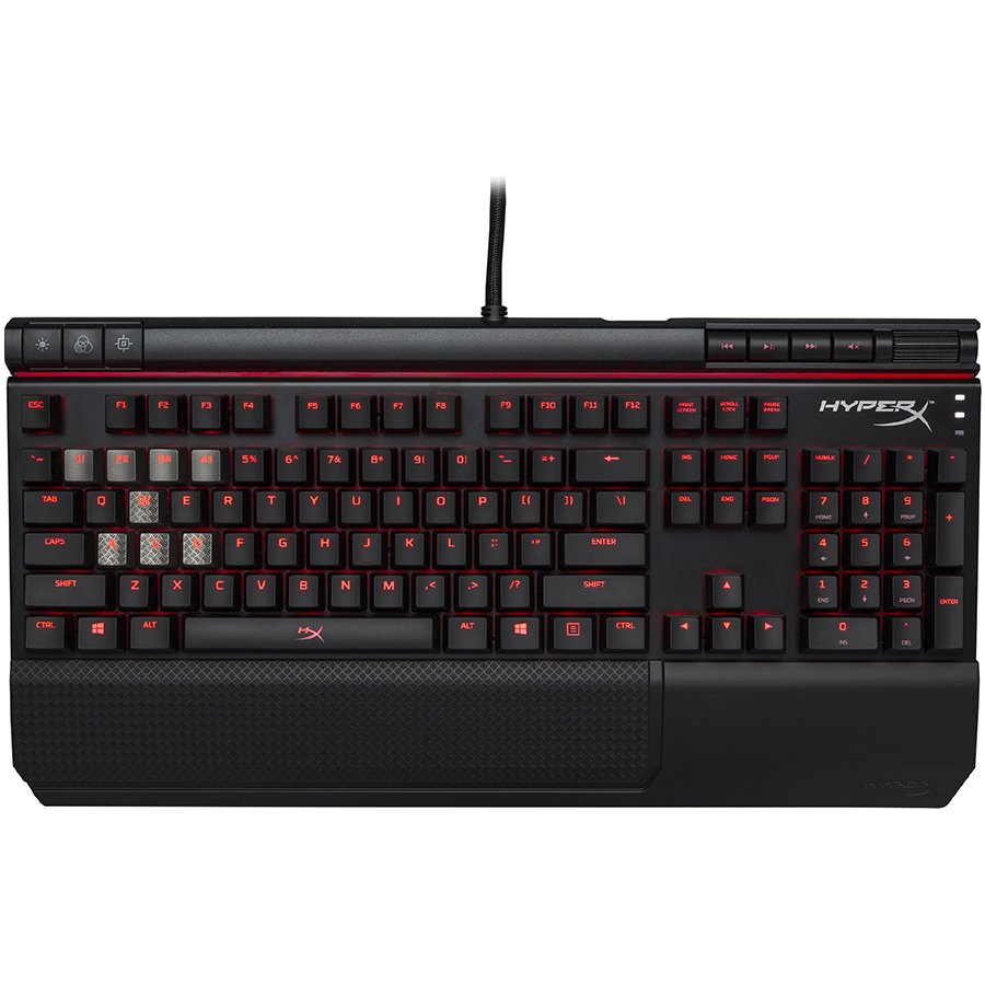 Input Devices - Keyboard KINGSTON HX-KB2BR1-US/R2 Kingston HyperX Mechanical Gaming Keyboard, Alloy Elite, Cherry MX brown, media buttons, volume wheel, USB charge port, wrist rest , EAN: 740617267358